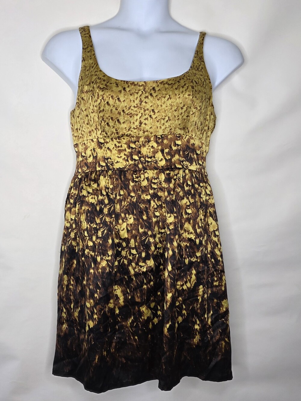 Marciano SILK Sleeveless Babydoll Dress Size L Square Neckline V-Back Lined Luxe